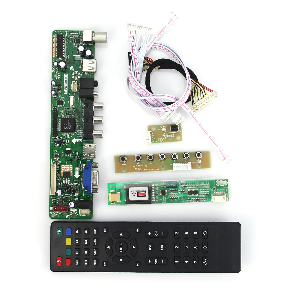Плата драйвера контроллера T.VST59.03 LCD светодиодный для B154EW02 CLAA154WA05 (TV + HDMI VGA CVBS USB) LVDS