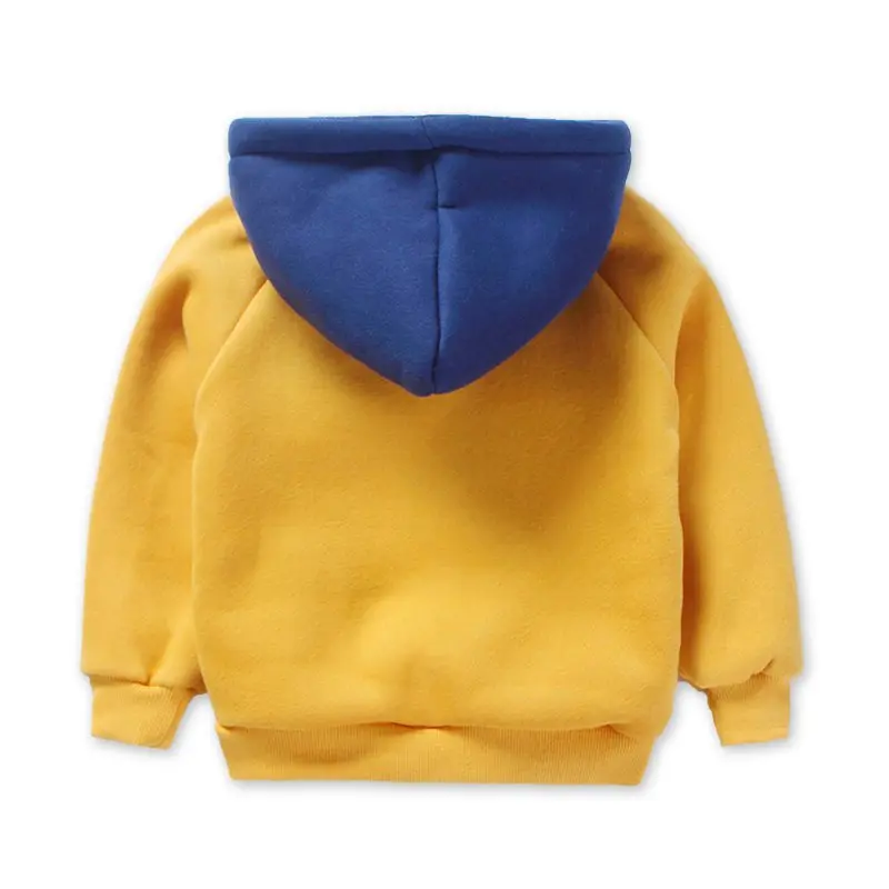 COOTELILI 80-120cm Patchwork Girls Boys Hoodies Velvet Thicken Sweatshirt Baby Boy Children Clothes Infant  (5)
