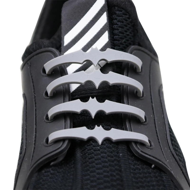 N 1 Set 16 Roots Men No Tie Shoelaces Rubber Slip Silicone lazy laces Cool Bats Laces Adult-free Elastic Laces Patented Product