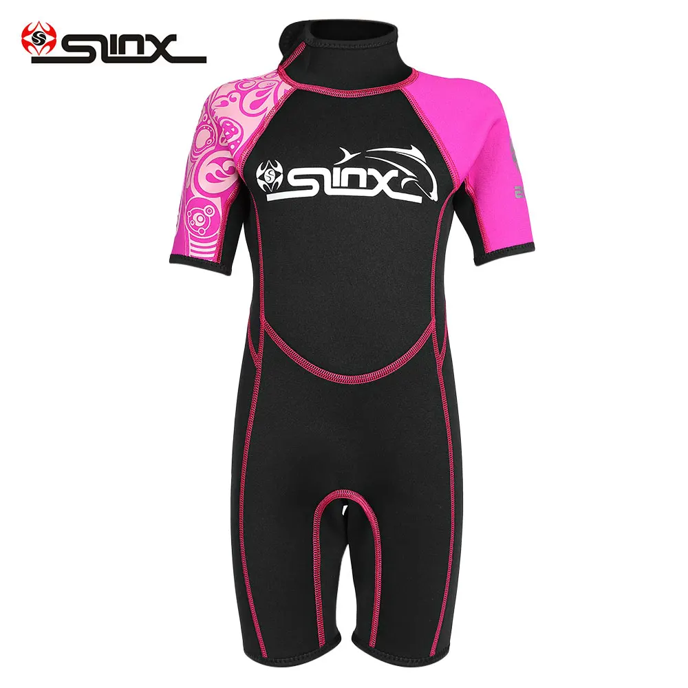 

SLINX 1616 2mm Neoprene Kids Diving Wetsuit Short Sleeve Neoprene Wetsuit Child One-Piece Swimsuit Swimming Surfing Wet Suit