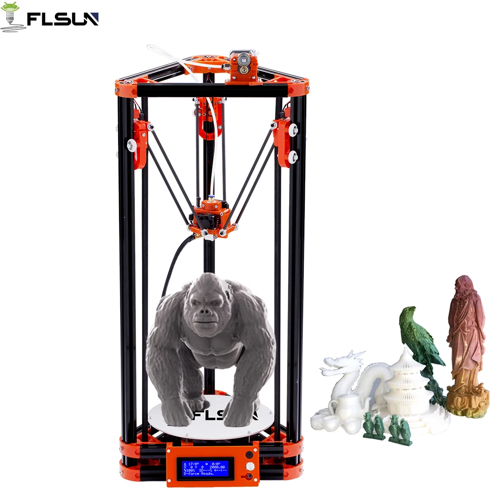 Full Metal Frame Heated Bed 3D Printer, Professional 3d Color Printer With 2GB SD Card LCD 40m Filament for Free