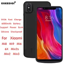 Egeedigi 6500 мАч чехол для зарядки аккумулятора для Xiaomi mi 6 8 9 6X mi x2 mi x2s mi x3 портативный дорожный зарядный внешний аккумулятор чехол для телефона чехол