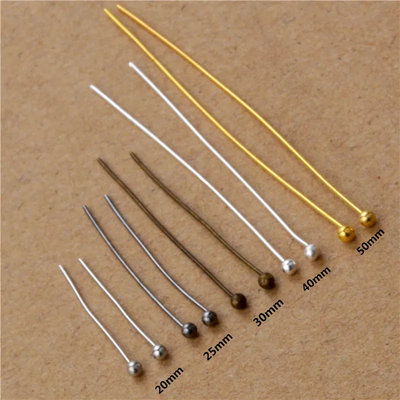 200pcs Ball Pins Head Pin Eye Pins Needles Earrings Findings Necklace 