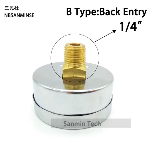 NBSANMINSE SMCB Универсальный манометр 1/" G/NPT 2 дюйма 50 мм металлический манометр 10 бар 150 фунтов/кв. дюйм Пневматический Манометр