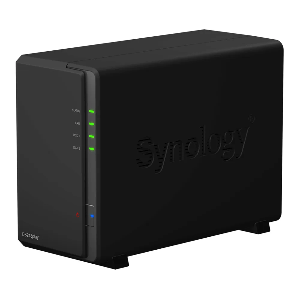 NAS Synology Disk Station DS218play 2-bay бесдисковый nas сервер nfs Сетевое хранилище Облачное хранилище, 2 года гарантии