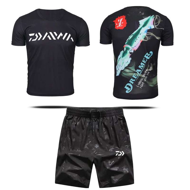 Новое поступление мужской дайв рыбалка комплект одежды дышащий Быстросохнущий короткий рукав рыболовные рубашки и брюки Открытый Спортивная одежда 8 стиль