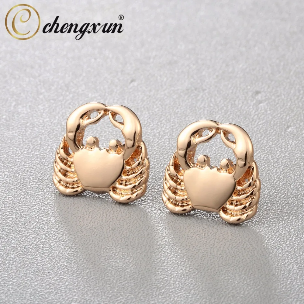 

CHENGXUN 1 Pair Crab Stud Earrings Small Charm Summer Beach Animal Jewelry Cute Fashion Style for Teen Girls Gift
