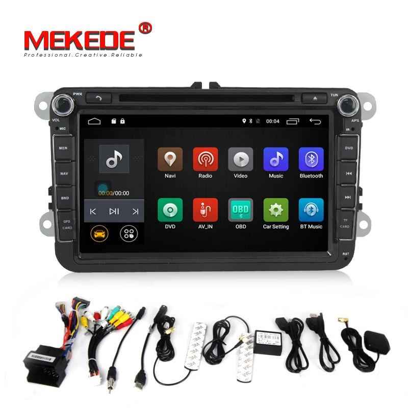 Perfect MEKEDE Quad Core Android 7.1 car dvd player 2Din For Skoda POLO PASSAT B6 CC TIGUAN GOLF 5 Fabia with Wifi radio 2G RAM 4G LTE 4