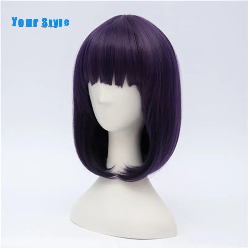 Ваш стиль короткие прямые Фиолетовый Боб косплей женские парики для вечернего костюма натуральные волосы синтетические высокотемпературные волокна
