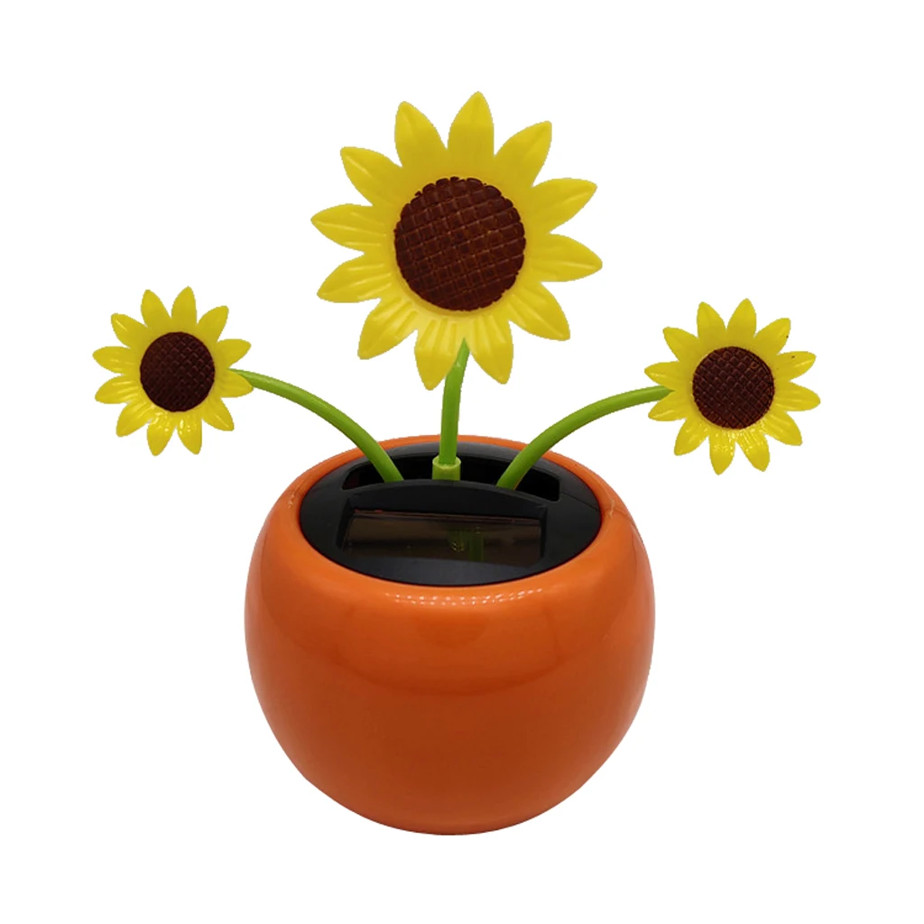 Solar Powered Dancing Flower- Sunflower Office Desk& Car Decor Kids Science Toy Gifts