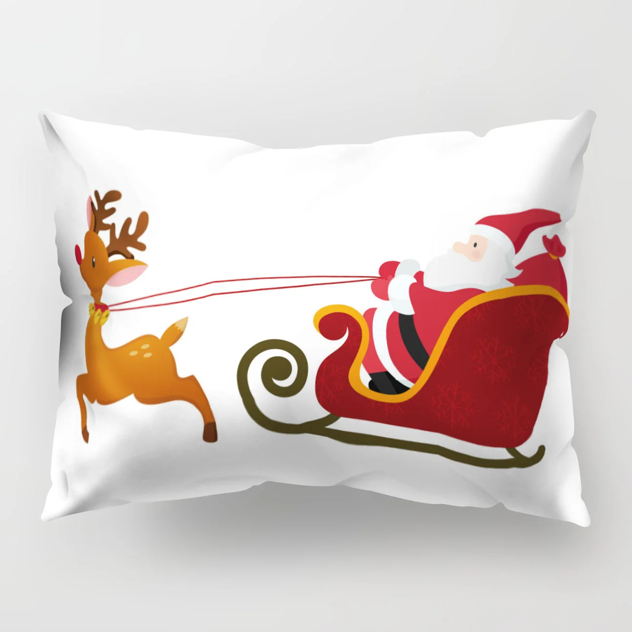 Nordic style Christmas Elk pattern polyester printed pillow cover Home cushion cover rectangular 50x30cm chair lumbar pillowcase - Цвет: 9