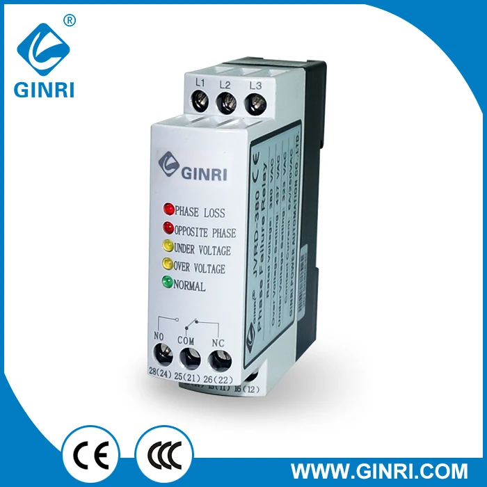 

GINRI JVRD Phase Failure Protection Relay 3 Phase Voltage Monitoring Relay 220V 380V 440V 460V 480V AC 50/60Hz Free Shipping