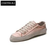 Otoño Frazzle Vintage Gloss zapatos planos Oxford para mujeres pisos diseñador Casual zapatos de lona cordones para mujeres Zapatos rosa blanco