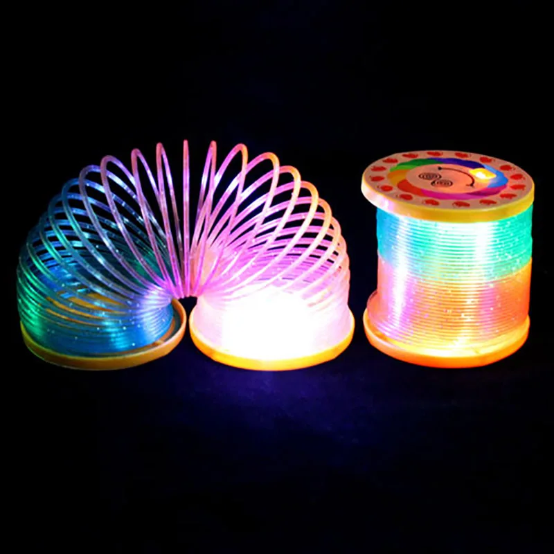 

Kids Toys Magic Luminous Slinky Rainbow Spring Colorful Circle Coiled Elastic Ring Children Funny Toy