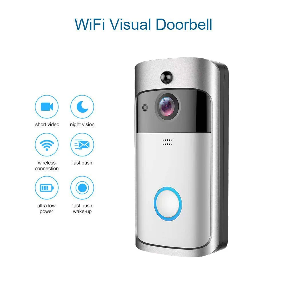 Wireless WiFi Video Doorbell Camera IP Ring Door bell Two