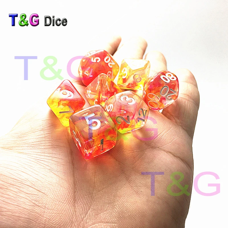 

Creative Nebula Volcano Flame Dice,Dungeons and Dragons Dice Set of D4- D20,7pc Dados De Rpg Smoke Dies for Gathering Board Game
