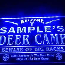 DZ029-для персонализированного названия Deer Camp большие стойки Бар Пиво светодиодный неоновый свет знак