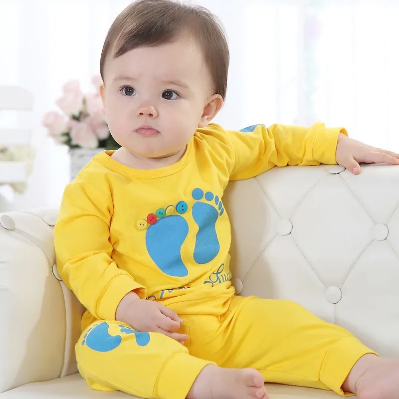 

Hooyi Yellow Cute Baby Boy Clothing Sets Children's T-Shirts+Pant Suit bebe boy clothes Outfits 80 90 100