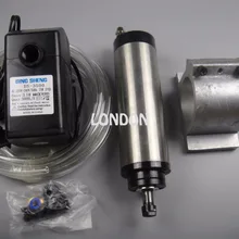 ER11 диаметр 80 мм 220 В 24000 об./мин. 0.8kw шпиндель водяного охлаждения+ 1 водяной насос+ 1 водопровод+ шпинделя поддержка