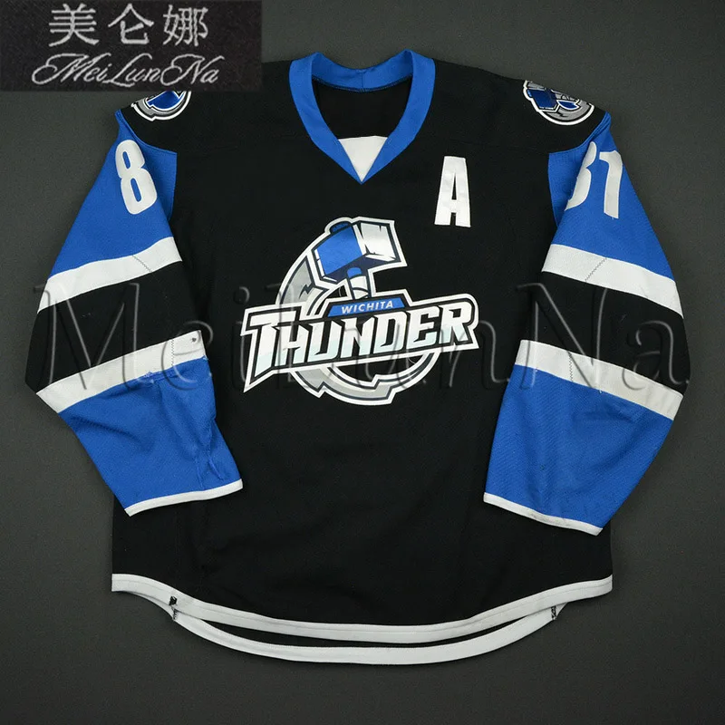 

MeiLunNa Custom ECHL Wichita Thunder Hockey Jerseys 9 Handy 11 Duda 38 Clayton 35 Desjardins Theo Peckham Sewn On Any Name NO.