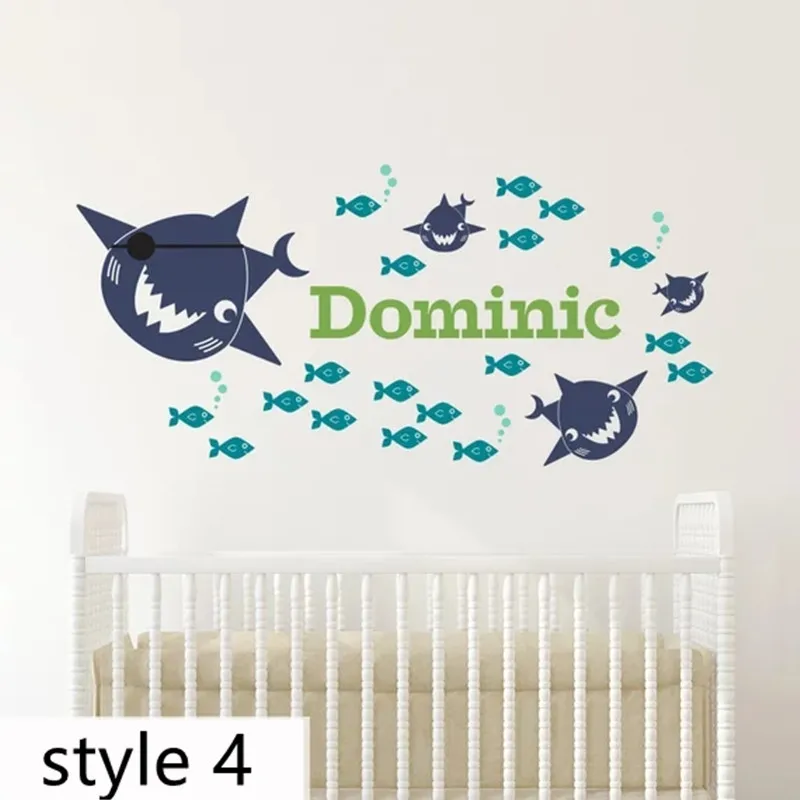 Pirate Shark Wall Sticke Personalized Name Baby Ocean Nursery Under-the-Sea Fish Room Kitchen Wall Stickers Home Decor T180711 Pirate Shark Wall Sticke Personalized Name Baby Ocean Nursery Under-the-Sea Fish Room Kitchen Wall Stickers Home Decor T180711