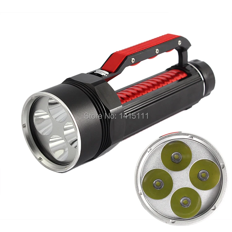 

200M Diving 8000Lm Underwater Flashlight 4 x CREE XM-L XML T6 LED Torch Light Waterproof Brightness Durable