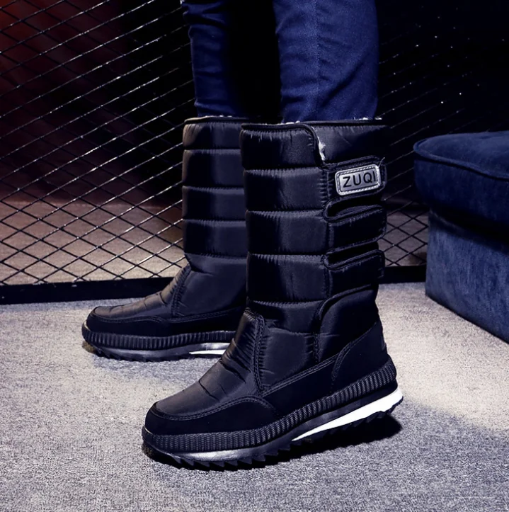 XEK Women waterproof Winter snow boots plus size 36-48 outdoor warm women footwear fashion work shoes ZLL156 - Цвет: Черный