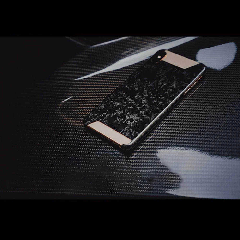 Полунастоящий кованый углерод, волокно чехол для iPhone 7 8 7 Plus 8 Plus X XS XR, Роскошный Глянцевый узор для Apple iPhone XS Max, чехол