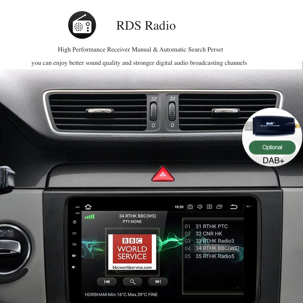 Best Android 8.0/7.1 Car GPS Navigation for VW Passat Tiguan Golf Polo Jetta Touran 8" IPS Screen Built-in WIFI BT RDS Radio 4*45W 13
