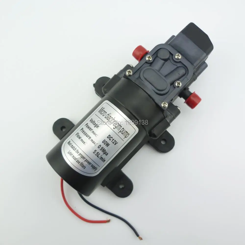 

DC 12V 80W 5.5L/min High pressure mini water pump price - Automatic pressure switch type