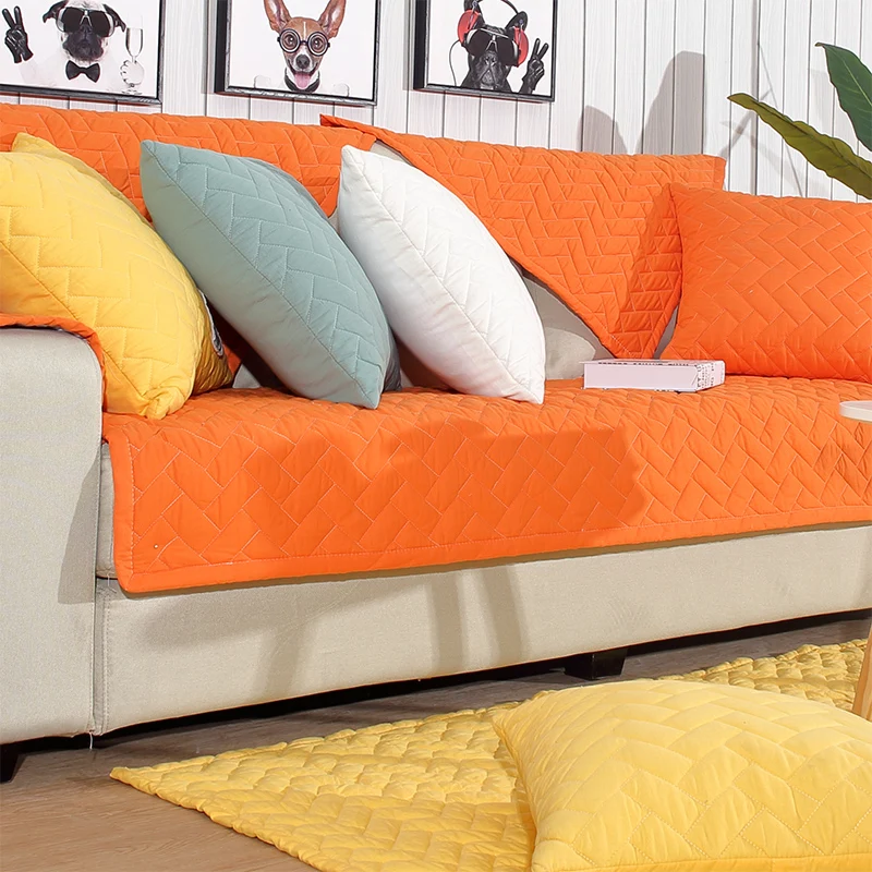 

summer Sofa cushion Single Three-seater Four Seasons Cotton Non-slip Universal sofacover Combination set grid sofa towel