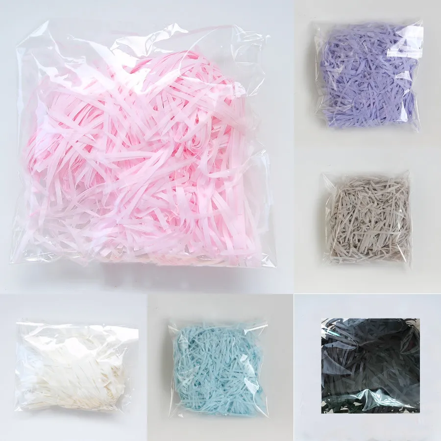 

20g 2 bags Shredded Paper Raffia Gift Box Filler Tissue Confetti Wedding Party Decor Crinkle Cut Paper Shred Packaging Gift Bag