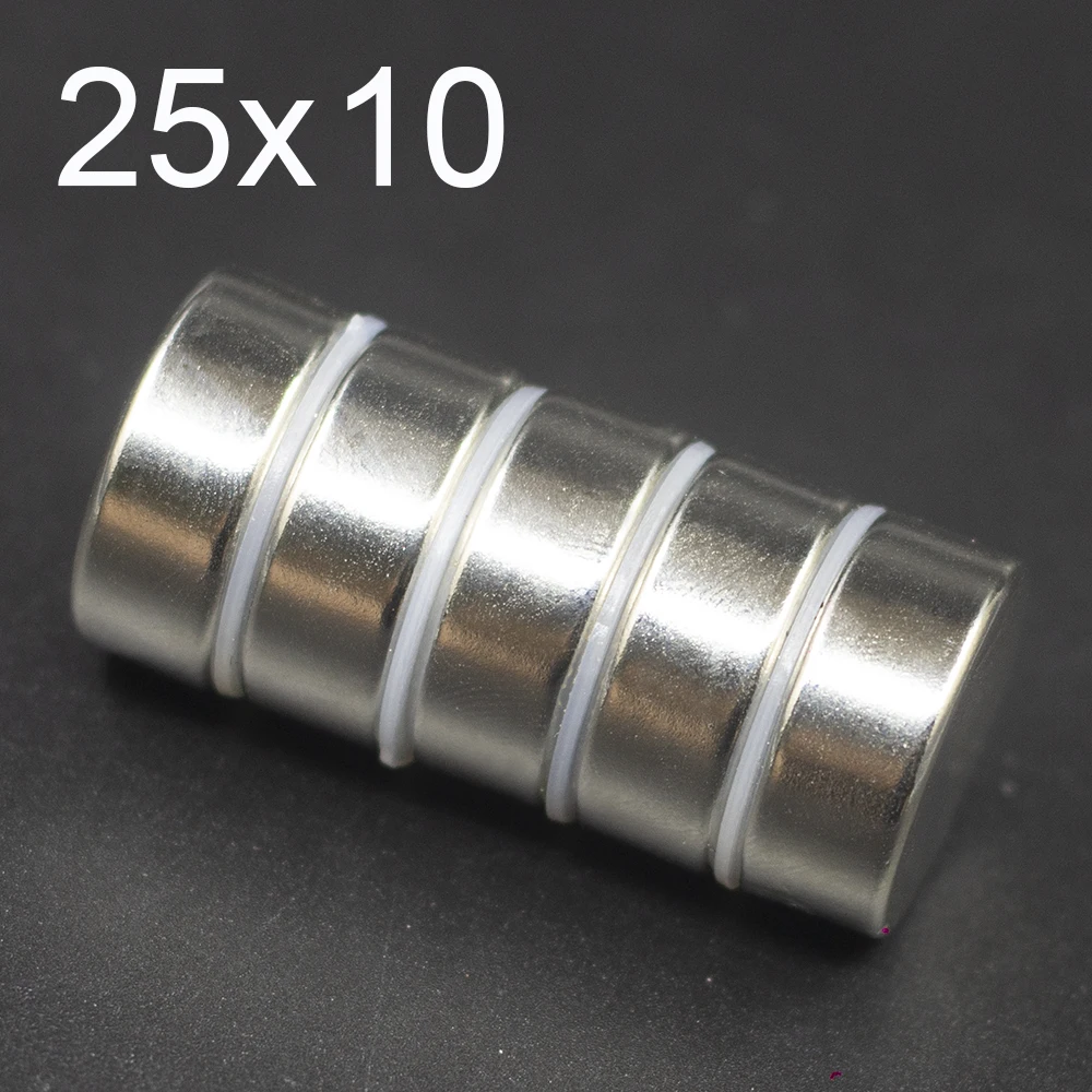 

1/2/5/10Pcs 25x10 Neodymium Magnet 25mm x 10mm N35 NdFeB Round Super Powerful Strong Permanent Magnetic imanes Disc 25x10