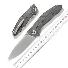Район 9 лед Флиппер шарикоподшипник складной нож S90V лезвие титан Кемпинг Охота Открытый выживания Ножи EDC инструменты