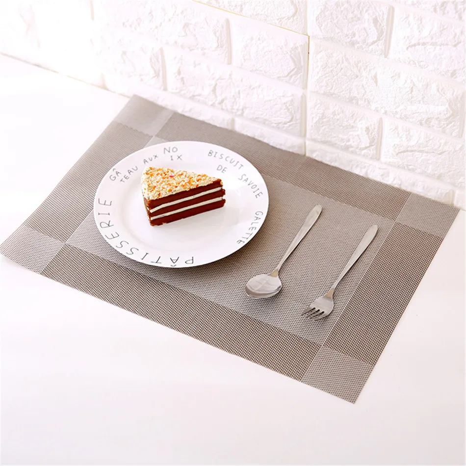 Plastic PVC Dining Table Mat Heat Insulation Non-Slip Simple Placemats Disc Pads Bowl Tableware Pad Coaster Kitchen Accessories (7)