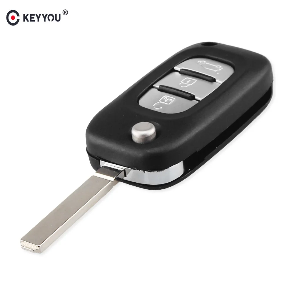 

KEYYOU 2/3 Buttons Car Remote Key Case Cover Flip Fob Folding Uncut Blade Shell for Renault Fluence Clio /Megane /Kangoo Modus