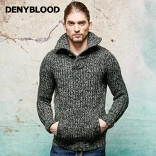 Denyblood Jeand осенние мужские свитера хлопок армейский зеленый цвет вязаная брендовая одежда мужской трикотаж пуловеры Топы 1069