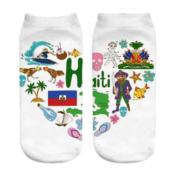 

haiti love print polyester socks wholesales