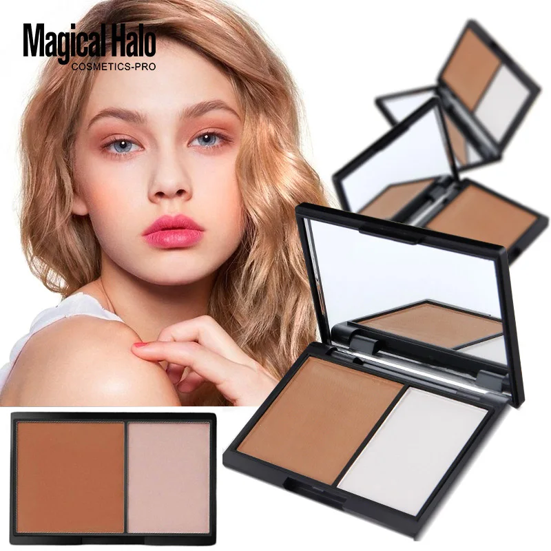 Magic Halo Professional Makeup Two Color Bronzer & Highlighter Powder Trimming Powder Make Up