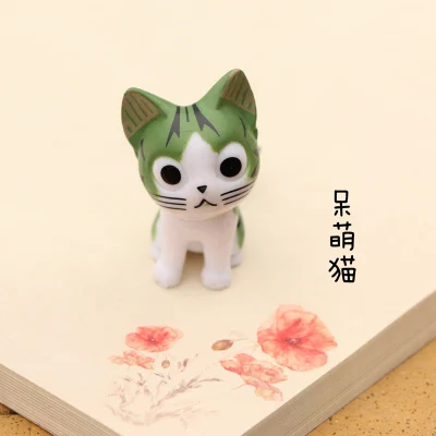 ZOCDOU 1 шт. 3D маленькие реалистичные украшения для дома статуэтки миниатюрные милые зеленые сырные кошки различные экспрессии - Цвет: Model E
