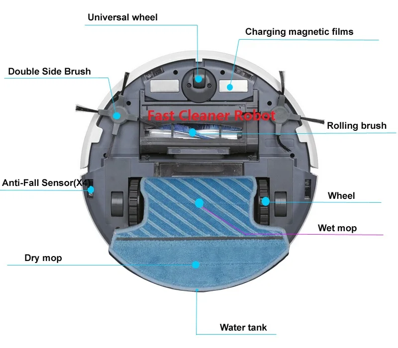 Новейший многофункциональный робот-пылесос для влажной и сухой уборки дома с баком для воды, литиевая батарея 3350 мАч