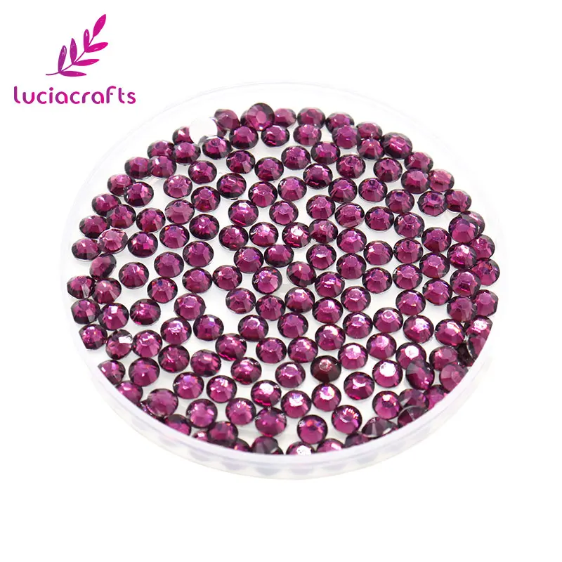 Lucia crafts 16 цветов для резки 5 мм 500 шт./лот SS20 Стразы с плоской задней поверхностью DIY для мобильного телефона Стразы для дизайна ногтей F0801 - Цвет: Grape Purple