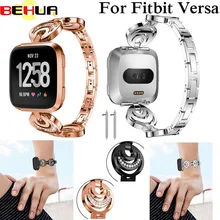 Кристальная Съемная крышка из сплава, ремешок для часов Fitbit Smart Watch Versa, Модный Блестящий ремешок на запястье со стразами, элегантный роскошный