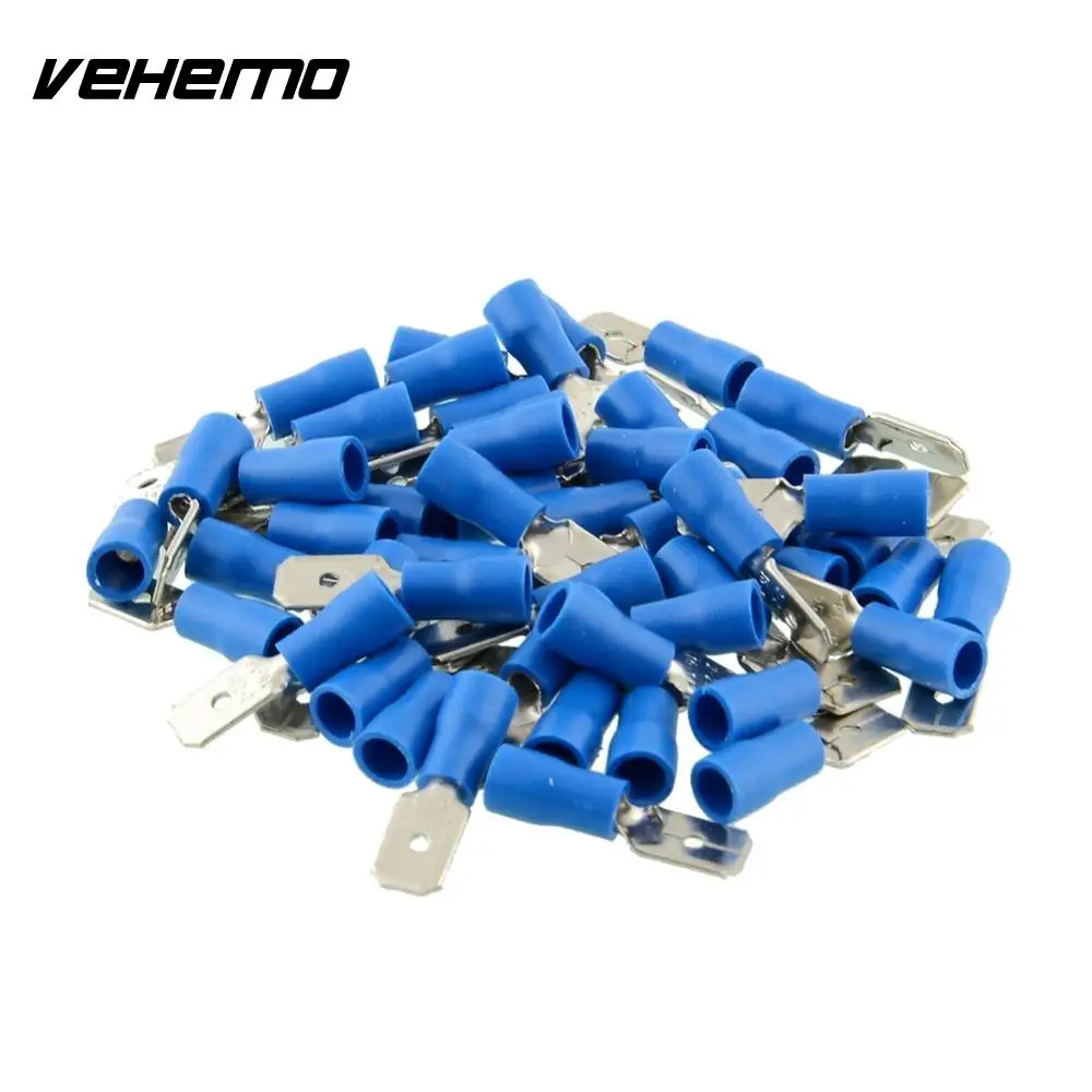 Vehemo 100x синий изолированный Лопата электрические обжимные провода Кабельный разъем терминал комплект
