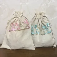 Yile вручную твердый хлопок шнурок Органайзер сумка вышитая кружевная отделка Подарочная сумка 8023 г