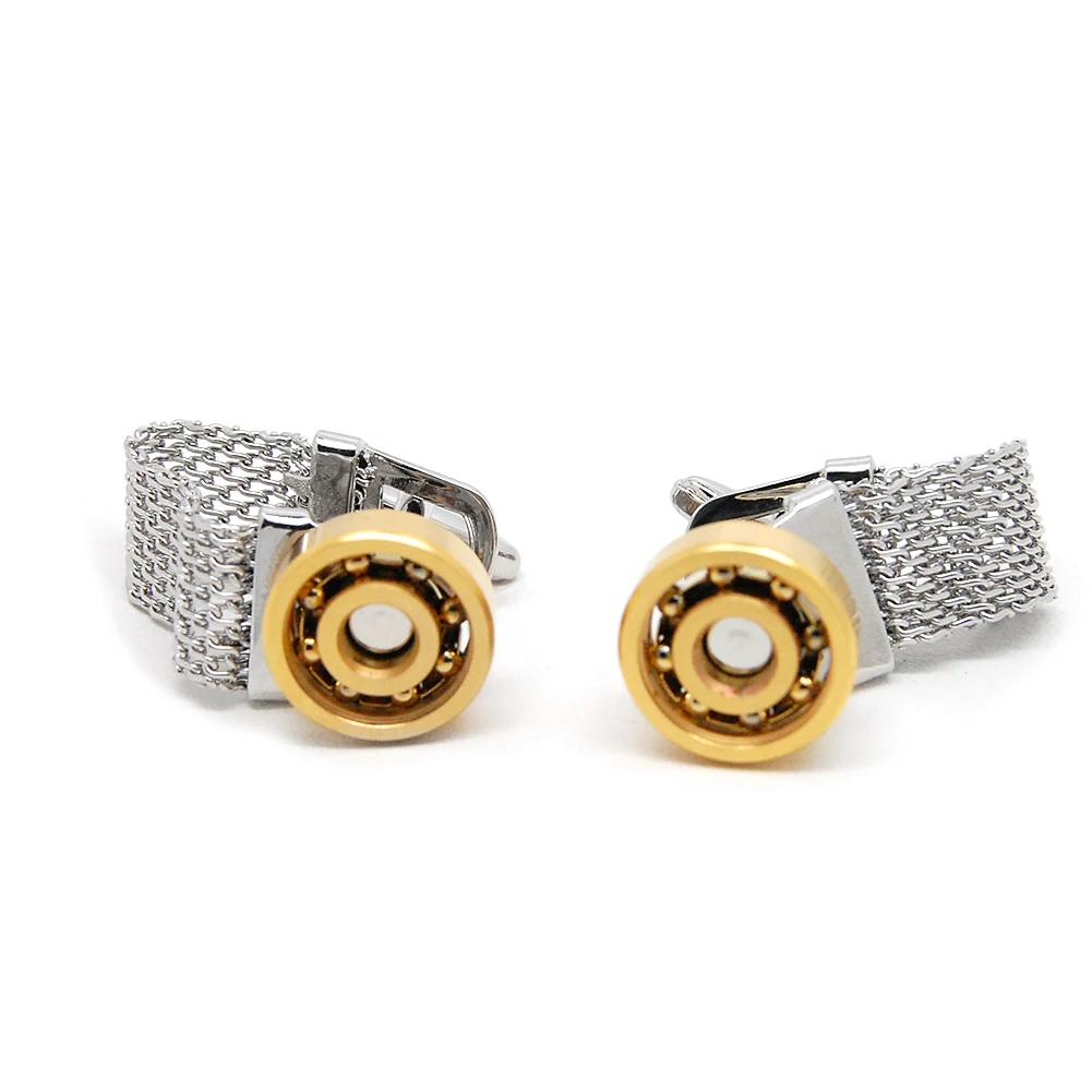 Gold Bearing Cufflinks Set Fashion Men Shirt Cufflink Brand Wedding
