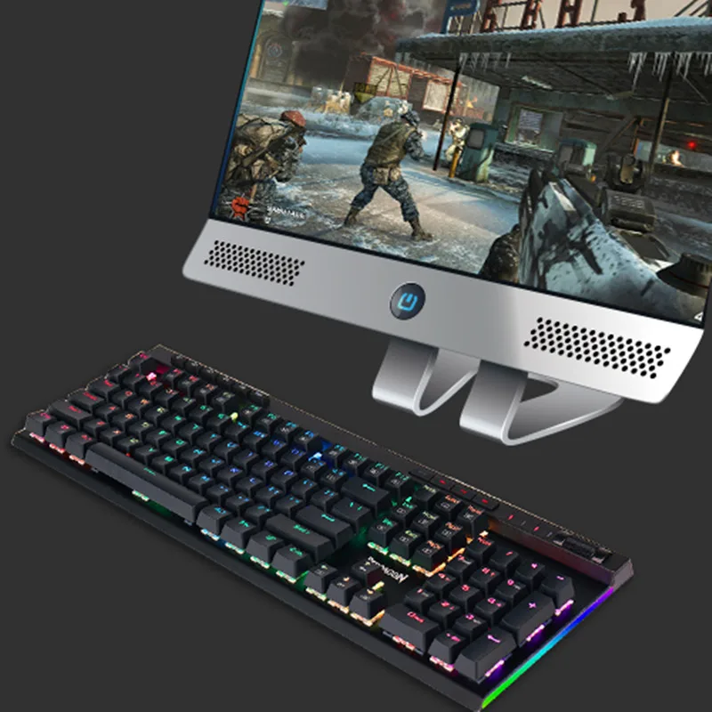 Redragon K580 VATA Mechanical Gaming Keyboard RGB LED Backlit 104 Keys Anti-Ghosting Macro Keys Blue Switches for DOTA 2 Gamers