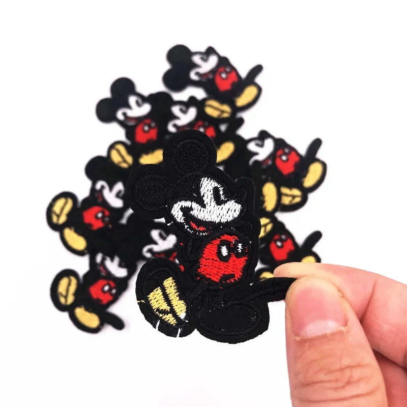 

10Pcs Mickey Embroidered Patch for Clothing Iron on Sew Applique Patch Fabric DIY Decoration Clothes Shoes Bags Patches 53#