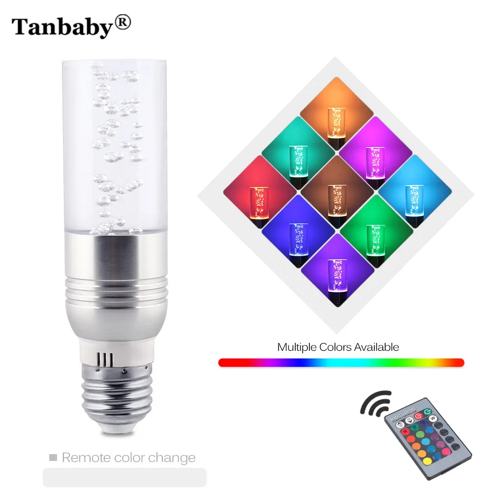 

Tanbaby E27 3W RGB 16 Color Changing LED Crystal Light Bulb Lamp with IR Remote Control Dimmable AC85-265V