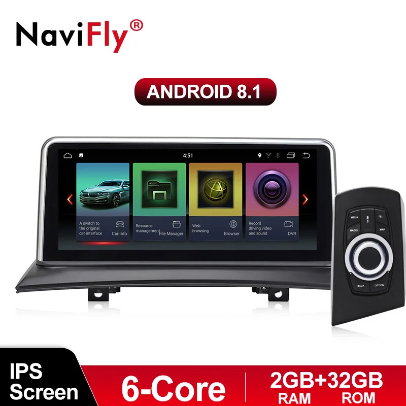 

NaviFly 4GB+32GB 6 core Android 9 car multimedia player for BMW X3 E83 2004-2010 Original car without screen Idrivd Button
